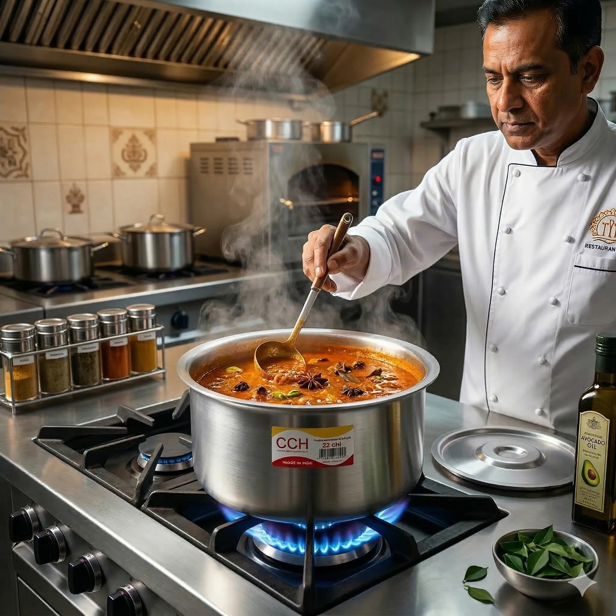 Anti-Scorching Base Design — CCH Indian Pot | Professional Commercial Cooking Pot by Yitec